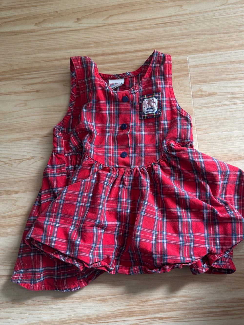 VINTAGE OshKosh B'gosh Red Plaid jumper with circle skirt